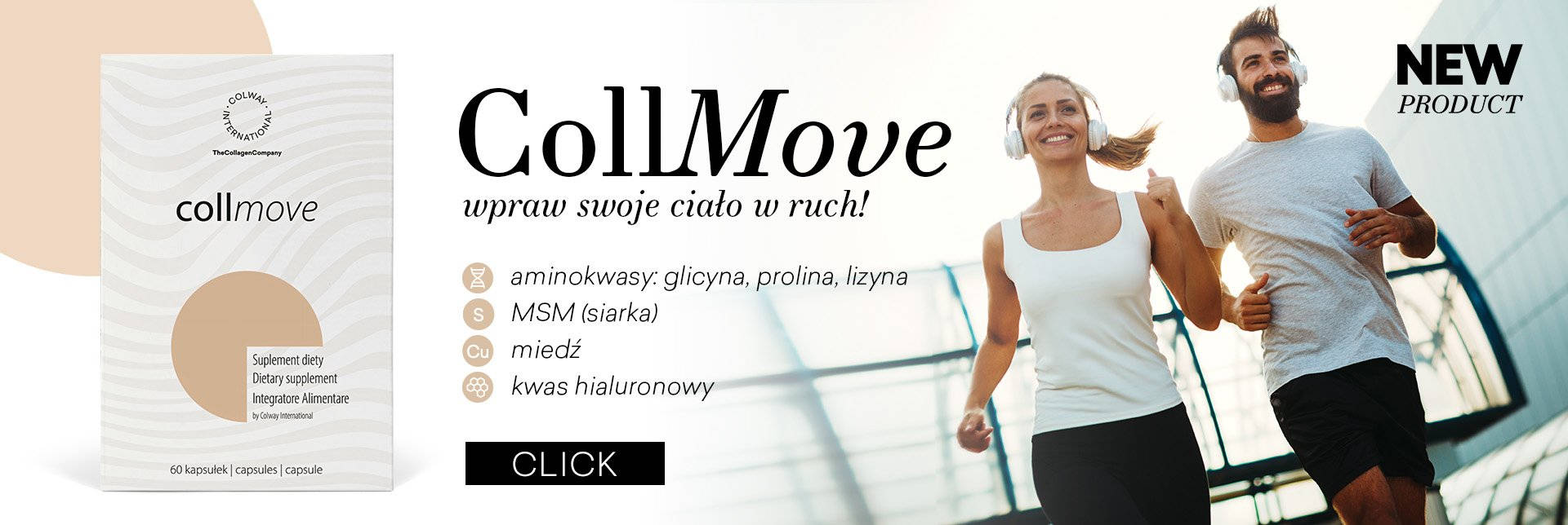 Colway International CollMove - aminokwasy dla budowy kolagenu, glicyna prolina lizyna