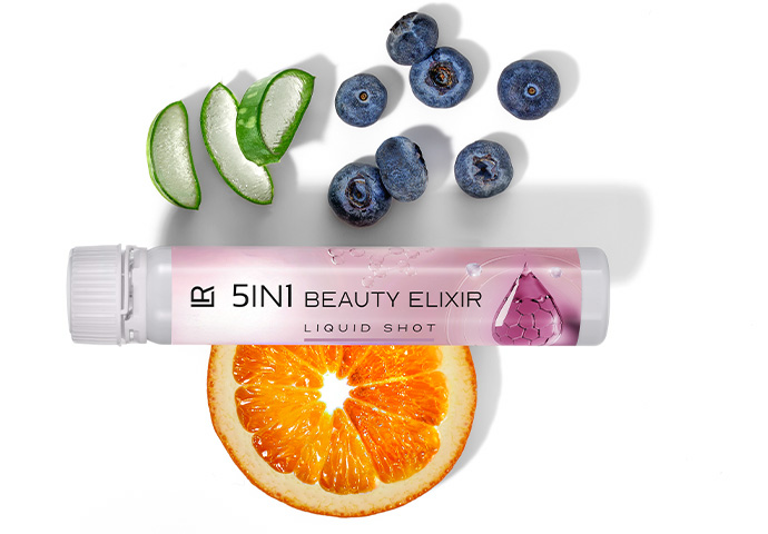 LR LIFETAKT 5IN1 BEAUTY ELIXIR LIQUID SHOT Ampułki z podwójnym kompleksem